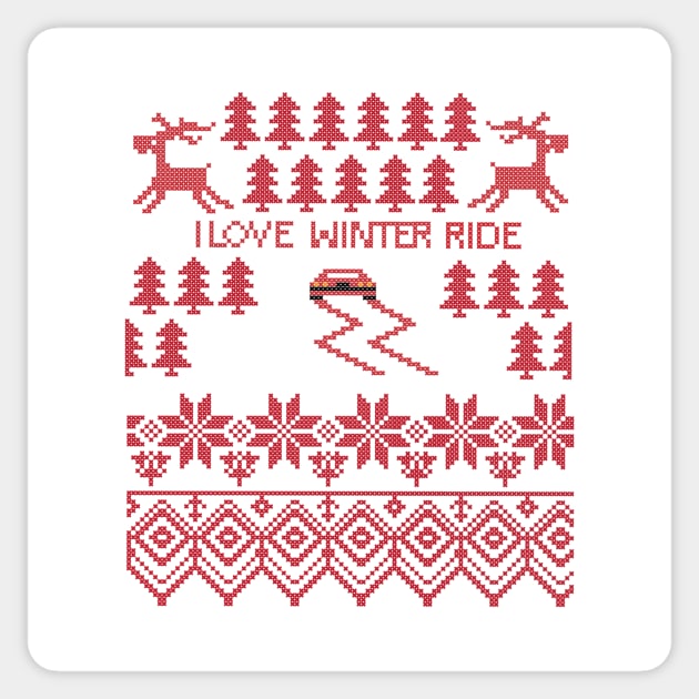 I love winter ride Sticker by dareba